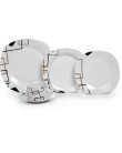 Aparelho de Jantar Quadrado de Porcelana 20 Peças - Pratic Casa EX7375 Foto Aparelho de Jantar Quadrado de Porcelana 20 Peças - Pratic Casa EX7375
