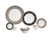 Aparelho de Jantar Redondo de Faiança 42 Peças - Porto Brasil Tartan com Bowl