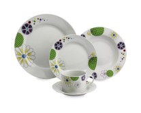 Aparelho de Jantar Redondo de Porcelana 20 Peças - Hercules Casual Flowers