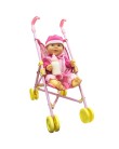 Boneca Bebê com Carrinho de Bebê Dobrável e Acessórios Ri Happy