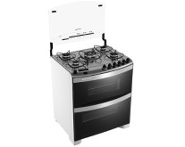 Fogão de Piso Brastemp Ative Flat Top 5 Bocas Acendimento Automático com Forno Duplo BF275AB