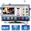 Foto TV LED 42" Smart TV LG Cinema 3D Full HD 4 HDMI Conversor Digital Integrado 42LM6200