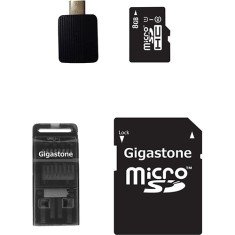 Cartão de Memória Micro SDHC com Adaptador Gigastone Professional 8 GB GS-4IN1C1008G-R