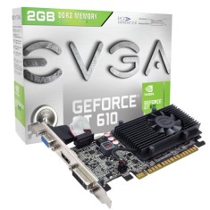 Placa de Video NVIDIA GeForce GT 610 2 GB DDR3 64 Bits EVGA 02G-P3-2619-KR