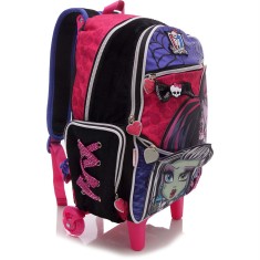 Mochila com Rodinhas Escolar Sestini Monster High 15Z com Alça G