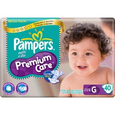 Fralda Pampers Premium Care Tamanho G Mega 40 Unidades Peso Indicado 9 - 14kg