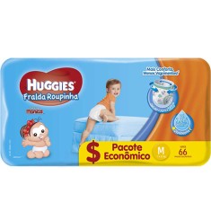 Fralda Huggies Turma da Mônica Fralda Roupinha Tamanho M Hiper 66 Unidades Peso Indicado 7 - 12kg
