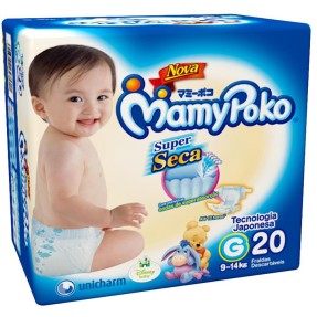 Fralda MamyPoko Super Seca Tamanho G Regular 20 Unidades Peso Indicado 9 - 14kg