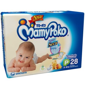 Fralda MamyPoko Super Seca Tamanho P Regular 28 Unidades Peso Indicado 3 - 8 kg