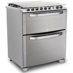 Fogão de Piso Electrolux 5 Bocas Acendimento Automático Acabamento Inox Grill 76DMX