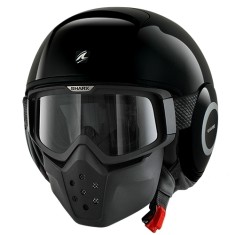 Capacete Shark Raw Blank Blk Aberto Viseira Antirrisco