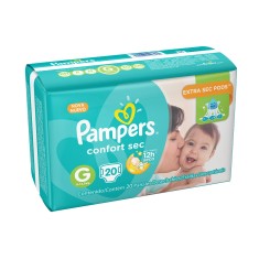 Fralda Pampers Confort Sec Tamanho G 20 Unidades Peso Indicado 9 - 12,5kg