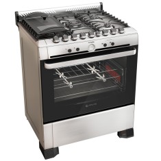 Fogão de Piso Atlas 5 Bocas Acendimento Automático Acabamento Inox Top Machine