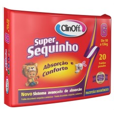Fralda Clinoff Super Sequinho Tamanho G Econômica 20 Unidades Peso Indicado 10 - 13kg