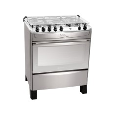 Fogão de Piso Atlas 5 Bocas Acendimento Automático Acabamento Inox Fastcook
