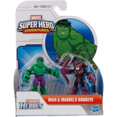 Boneco Marvel Playskool Heroes Hulk e Hawkeye A7109/B1042 - Hasbro