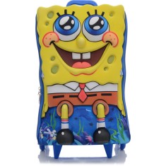Mochila com Rodinhas Escolar Max Toy by Diplomata Bob Esponja Coral