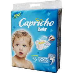 Fralda Capricho Baby Tamanho XXG Super Jumbo 56 Unidades Peso Indicado 15 - 25kg