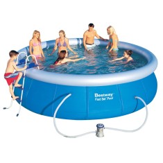 Piscina Inflável 12.362 l Redonda Bestway Fast Set com Bomba Filtrante