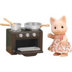 Boneca Sylvanian Families Irmã Gato com Forno Epoch