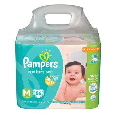 Fralda Pampers Confort Sec Tamanho M 86 Unidades Peso Indicado 6 - 9,5kg