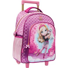Mochila com Rodinhas Escolar Tilibra Jolie Loira Luxo G 148521