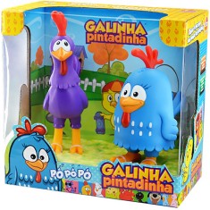 Boneca Galinha Pintadinha e Galo Carijó Lider