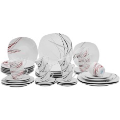 Aparelho de Jantar Quadrado de Porcelana 42 peças - Blu Frankfurt
