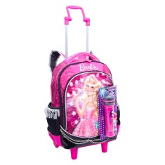 Mochila com Rodinhas Escolar Sestini Barbie Rock'n Royals com alça 64341
