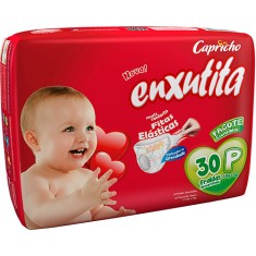Fralda Capricho Enxutita Tamanho P Prático 30 Unidades Peso Indicado 3,5 - 5kg