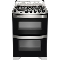 Fogão de Piso Brastemp Ative Timer 4 Bocas Acendimento Automático com Forno Duplo Grill BFD4TAB