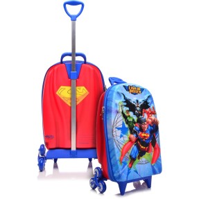 Mochila com Rodinhas Escolar Max Toy by Diplomata Liga da Justiça Liga da Justiça