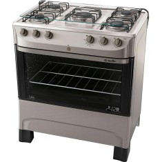 Fogão de Piso Mueller Novo Fratello 5 Bocas Acendimento Automático Acabamento Inox