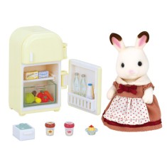 Boneca Sylvanian Families Mãe Coelho Chocolate e Geladeira Epoch