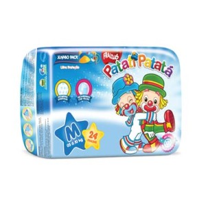 Fralda G&B Higiênicos Patati Patatá Ultra Proteção Tamanho M Jumbo 24 Unidades Peso Indicado 5 - 10kg