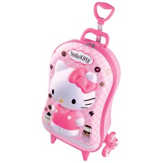 Mochila com Rodinhas Escolar Max Toy by Diplomata Hello Kitty 3D