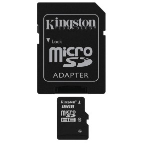 Cartão de Memória Micro SDHC com Adaptador Kingston 16 GB SDC10/16GB