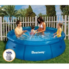 Piscina Inflável 2.300 l Redonda Bestway Fast Set com Filtro