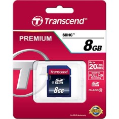 Cartão de Memória SDHC Transcend 8 GB TS8GSDHC10