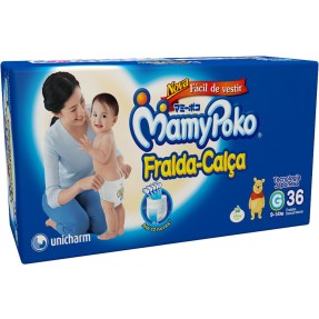 Fralda de Vestir MamyPoko Fralda-Calça Tamanho G Mega 36 Unidades Peso Indicado 9 - 14kg