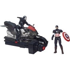 Boneco Marvel Capitão América War Machine Blast Cycle Pack Duplo 2.5 Delux B0448/B1499 - Hasbro