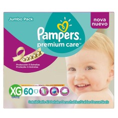 Fralda Pampers Premium Care Tamanho XG Jumbo 60 Unidades Peso Indicado 12 - 15kg