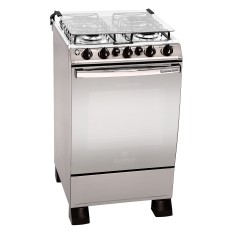 Fogão de Piso Realce 4 Bocas Acendimento Automático Acabamento Inox Grill Cronos Grill