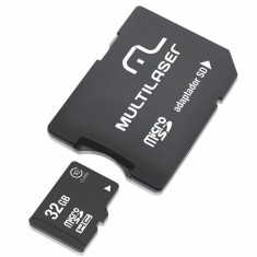 Cartão de Memória Micro SD com Adaptador Multilaser 32 GB MC111
