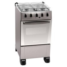 Fogão de Piso Atlas 4 Bocas Acendimento Automático Acabamento Inox New Mônaco