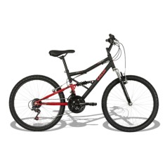 Bicicleta Mountain Bike Caloi 21 Marchas Aro 24 Suspensão Full Suspension Freio V-Brake Shok