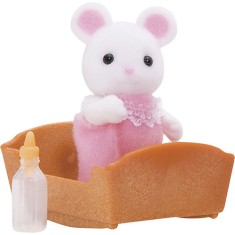 Boneca Sylvanian Families Bebê Rato Branco Epoch