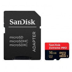 Cartão de Memória Micro SDHC com Adaptador SanDisk Extreme Pro 16 GB SDSDQXP-016G-A46A