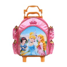 Mochila com Rodinhas Escolar Dermiwil Princesas da Disney Castelo 3D M 60395