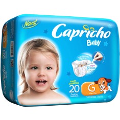 Fralda Capricho Baby Tamanho G Econômica 20 Unidades Peso Indicado 10 - 13kg